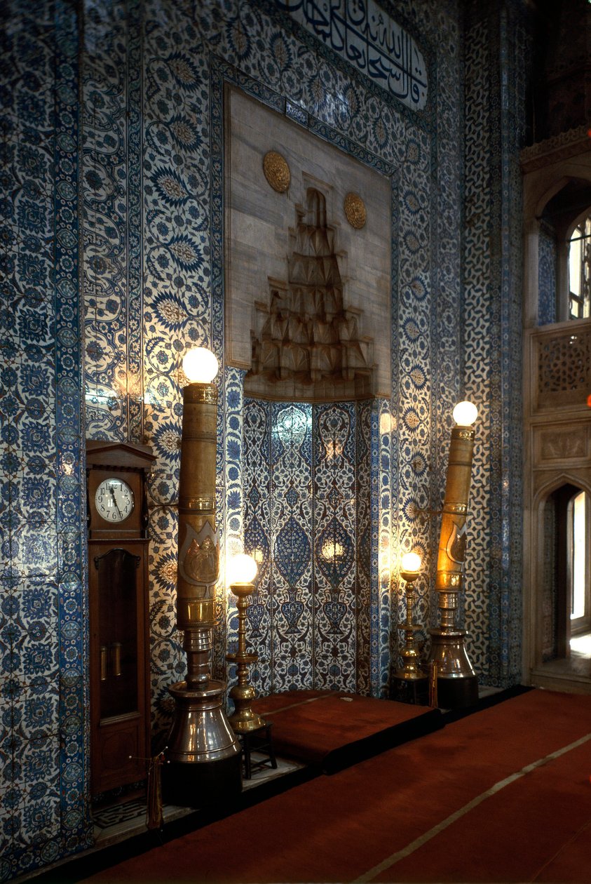 Interiörvy av Rustem Pasha-moskén (1560-1564) av Mimar Sinan