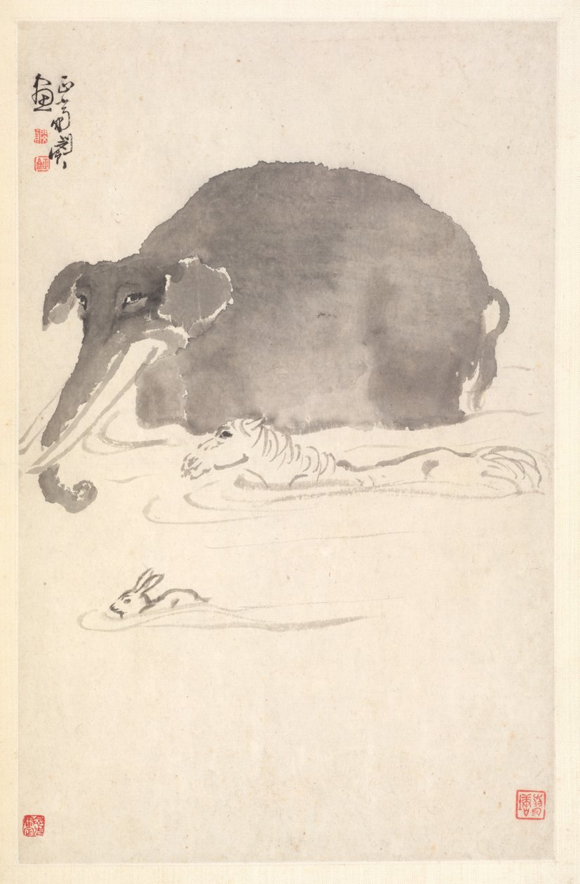 Elefant, häst och hare av Min Zhen