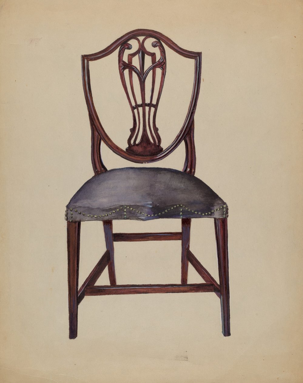 Stol, ca 1936 (akvarell och gouache på papper) av Mina Lowry