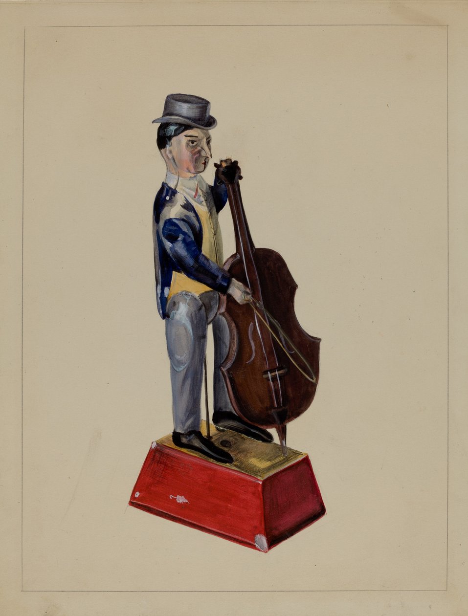 Man med cello av Mina Lowry