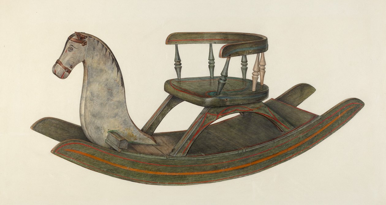 Gunghäst, ca. 1940. av Mina Lowry