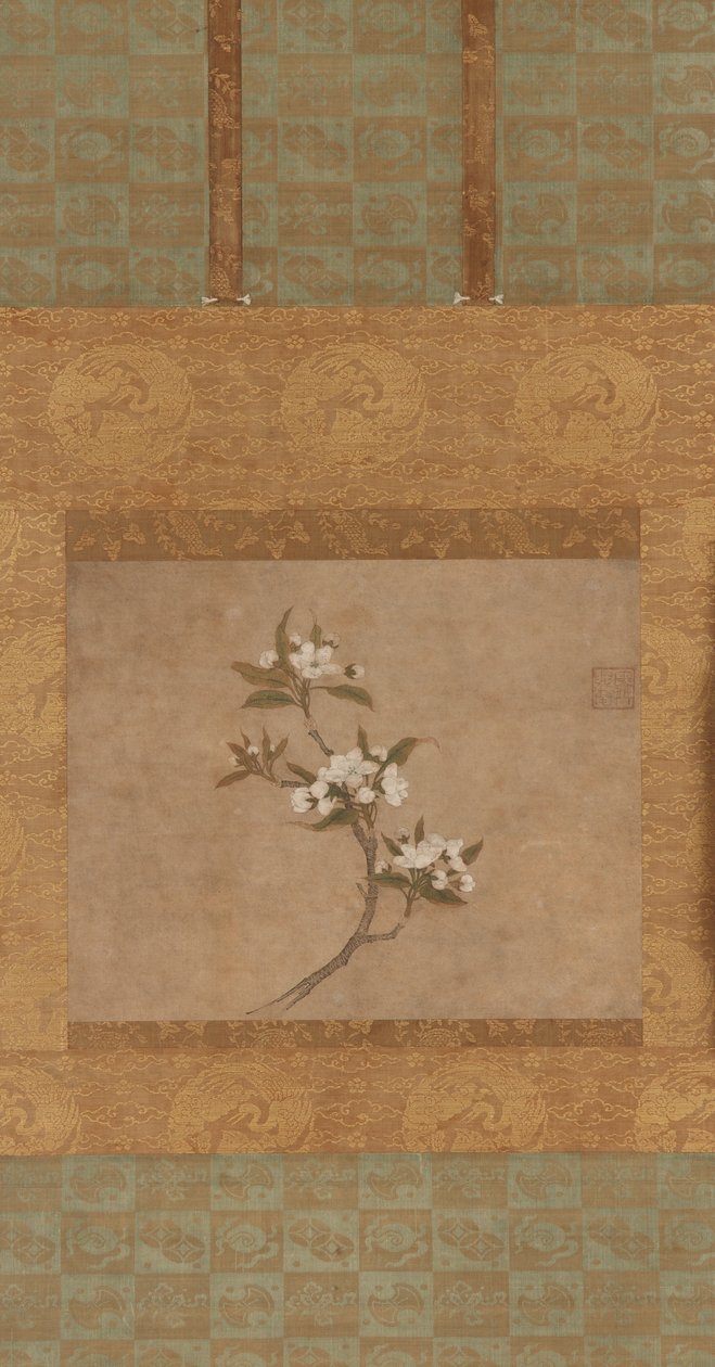 En gren av päronblommor (bläck och färg på papper) av Ming Dynasty Chinese School