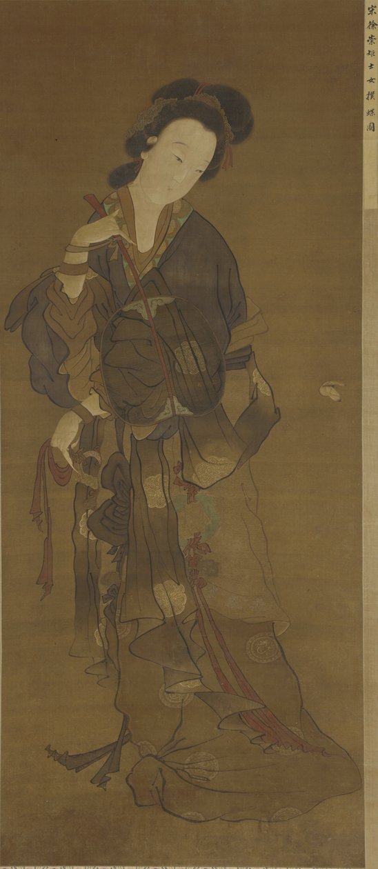 En kvinna och en fjäril, 1500-1600-talet av Ming Dynasty Chinese School