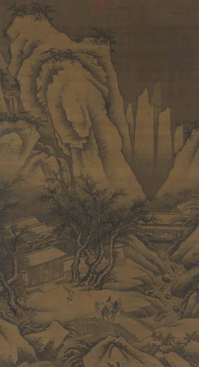 En utflykt på en snöig dag, c.1500 av Ming Dynasty Chinese School