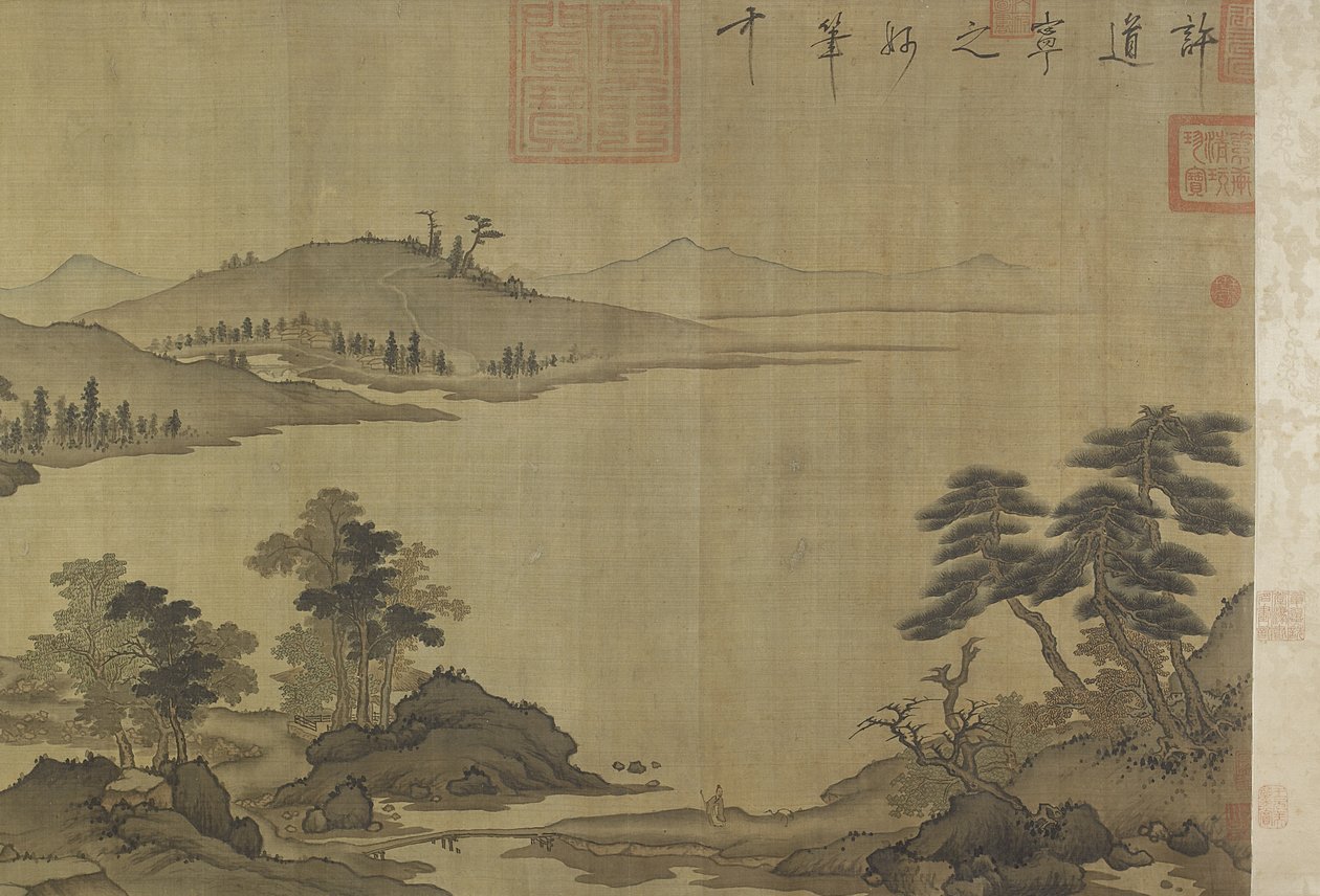 Autumn River i regnet och molnen av Ming Dynasty Chinese School