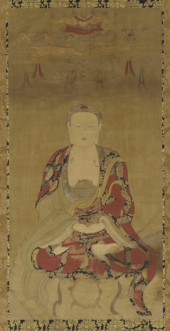 Dhyani Buddha (bläck och färg på papper) av Ming Dynasty Chinese School