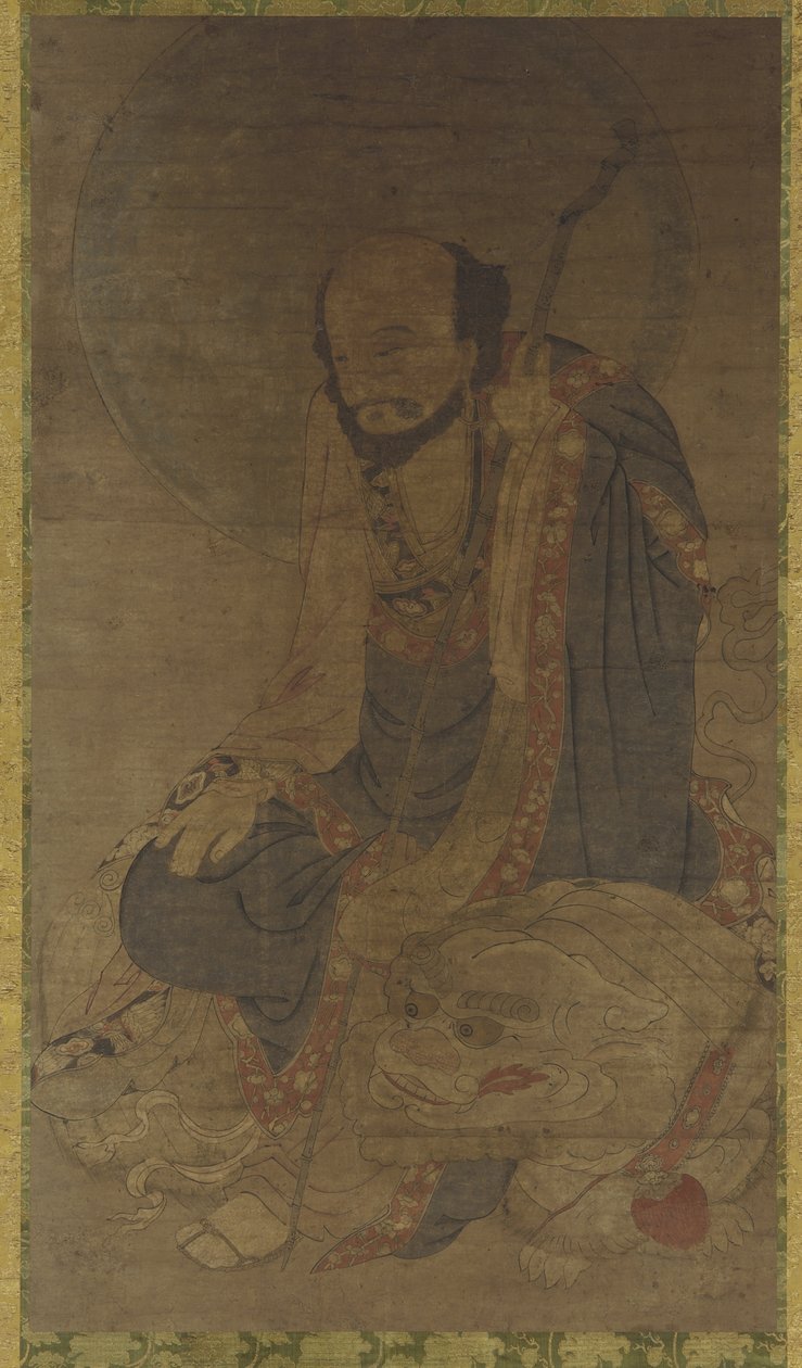 Manjusri och hans lejon av Ming Dynasty Chinese School