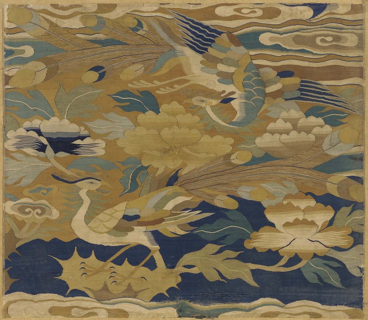 Phoenixes and Peonies, 1300-1400-talet (sidentapet) av Ming Dynasty Chinese School