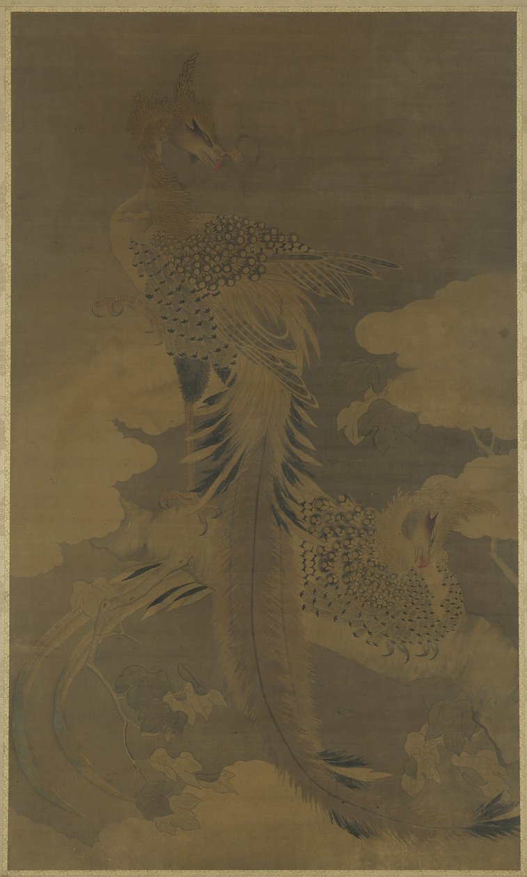 Fenixar på ett Paulownia-träd, ca 1500 av Ming Dynasty Chinese School