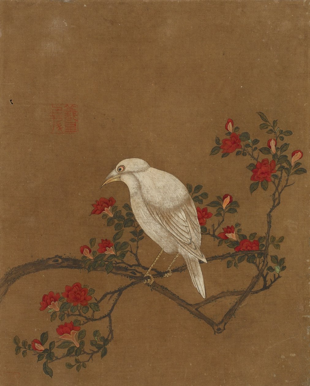 Tio bilder på fåglar och blommor (färg på siden) av Ming Dynasty Chinese School
