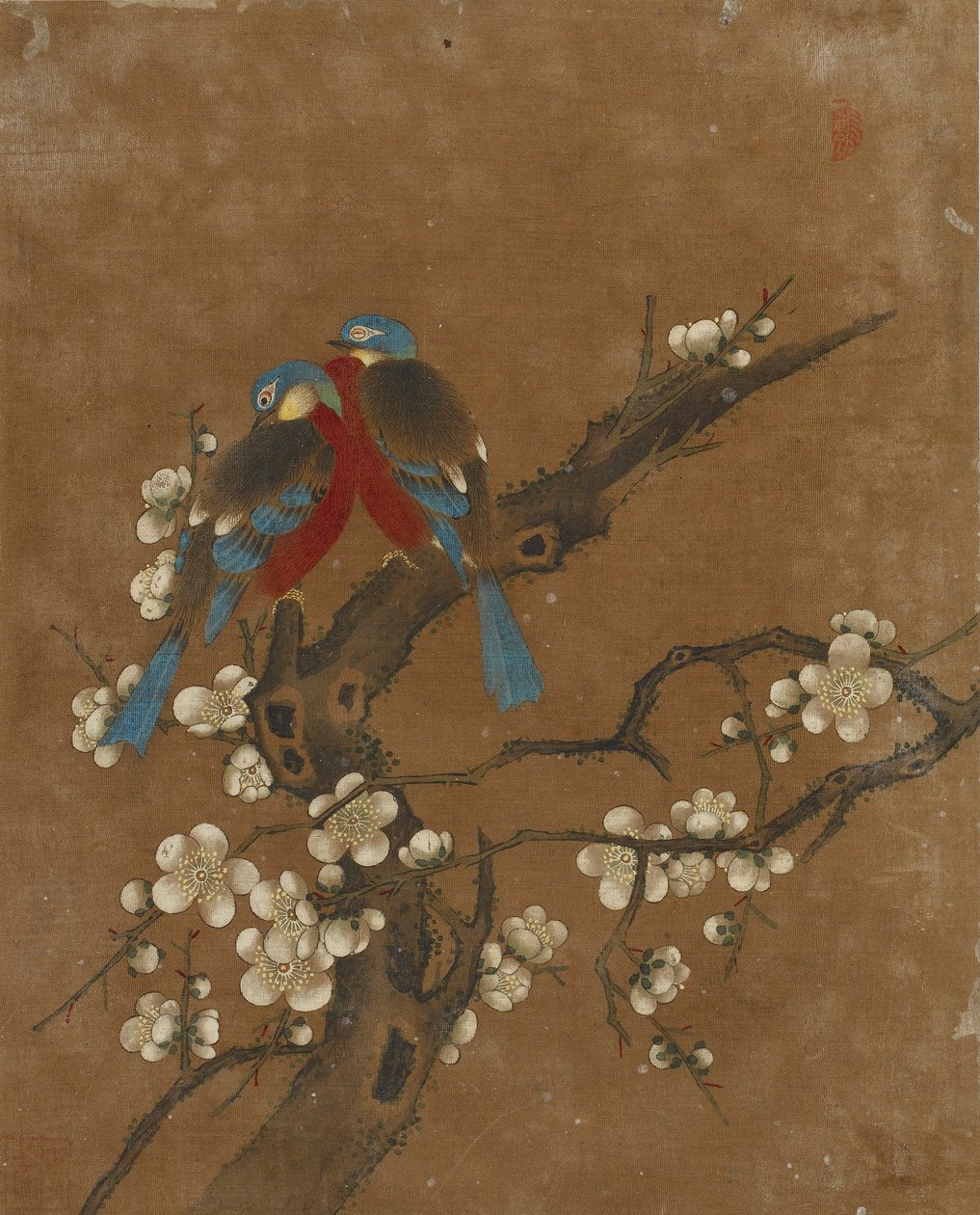Tio bilder på fåglar och blommor (färg på siden) av Ming Dynasty Chinese School
