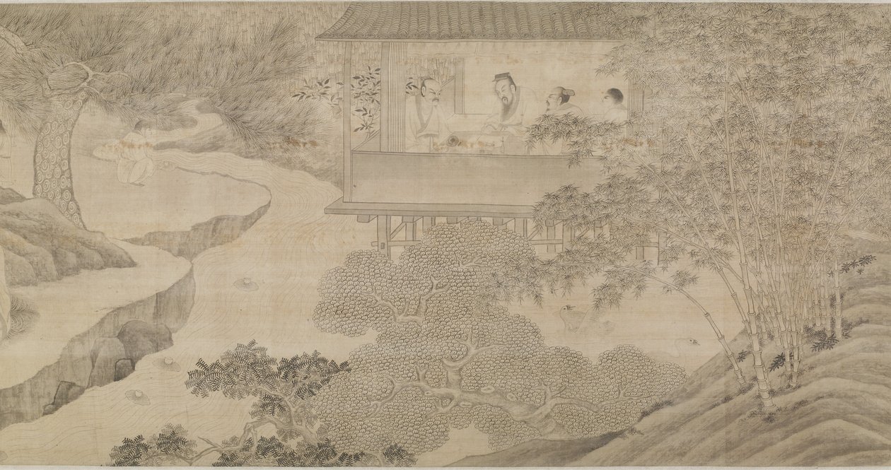 Sammankomsten vid orkidépaviljongen av Ming Dynasty Chinese School