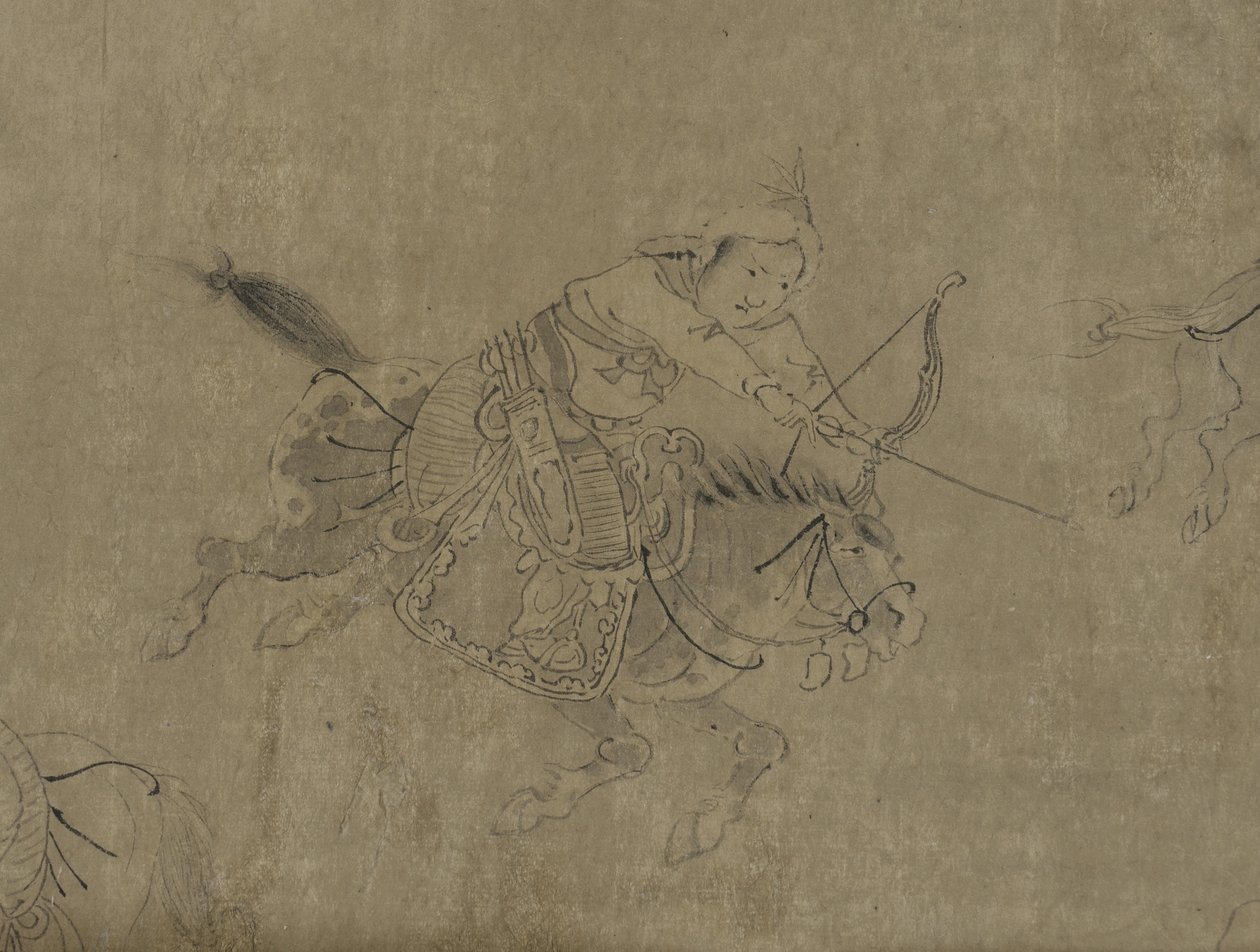 Cai Wenjis fångenskap, 1300-1400-talet (bläck på papper) av Ming Dynasty Chinese School