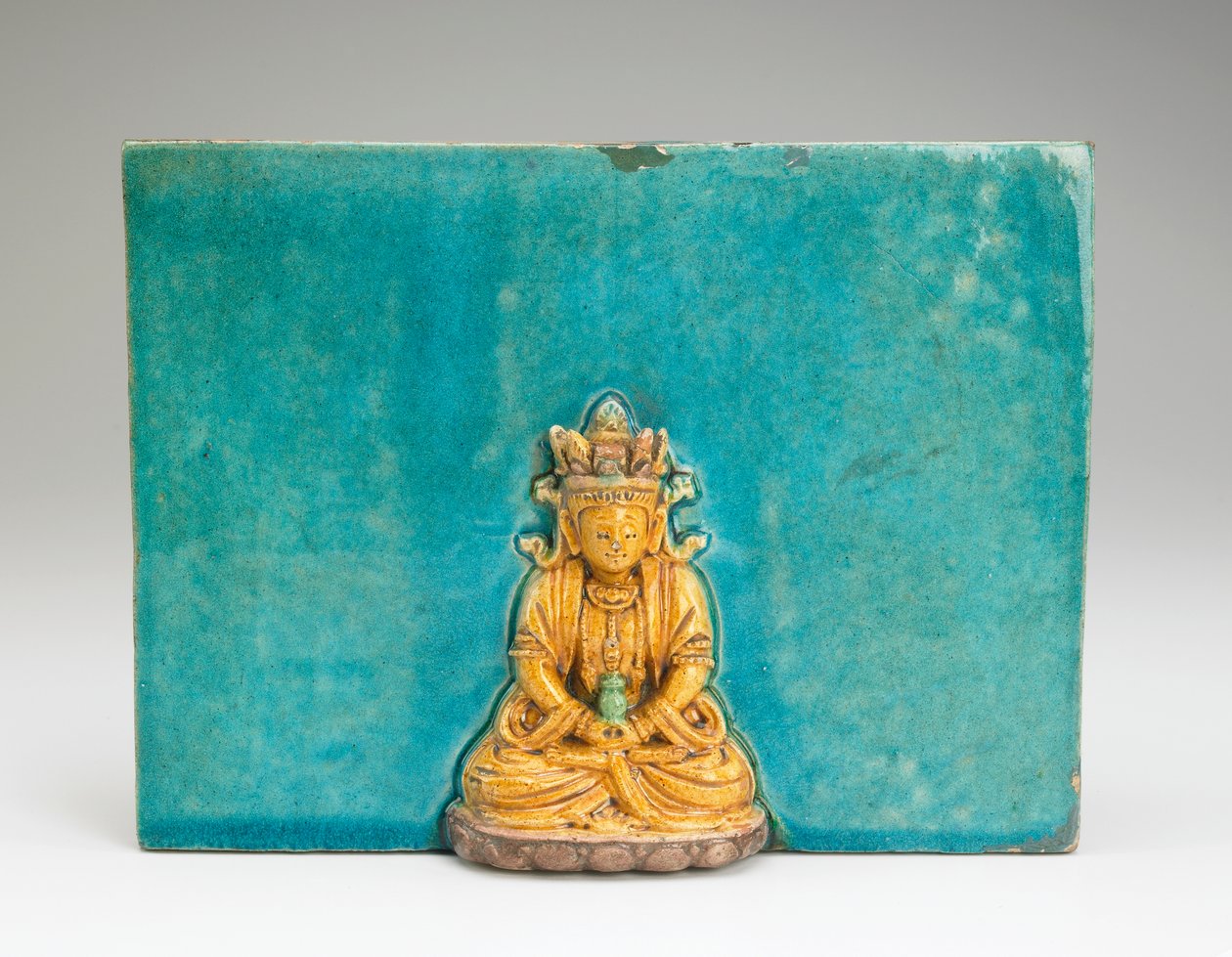 Kakel med figur av Buddha Amitabha (keramik) av Ming Dynasty Chinese School