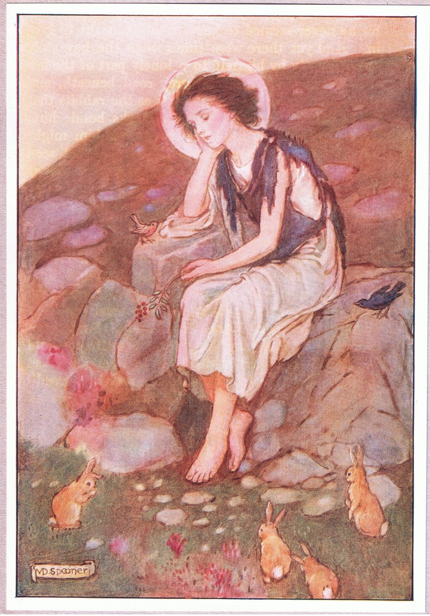 Det var den lilla grå vägen under vilken hans ögon var fästa (färg litho) av Minnie Didbin Spooner