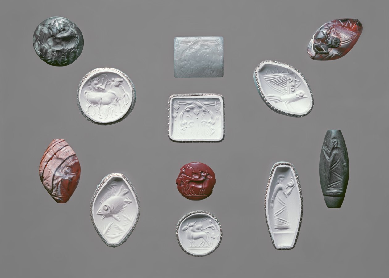 Bronsålderns sigillstenar och avtryck, kretensiska, ca 1600 f.Kr av Minoan