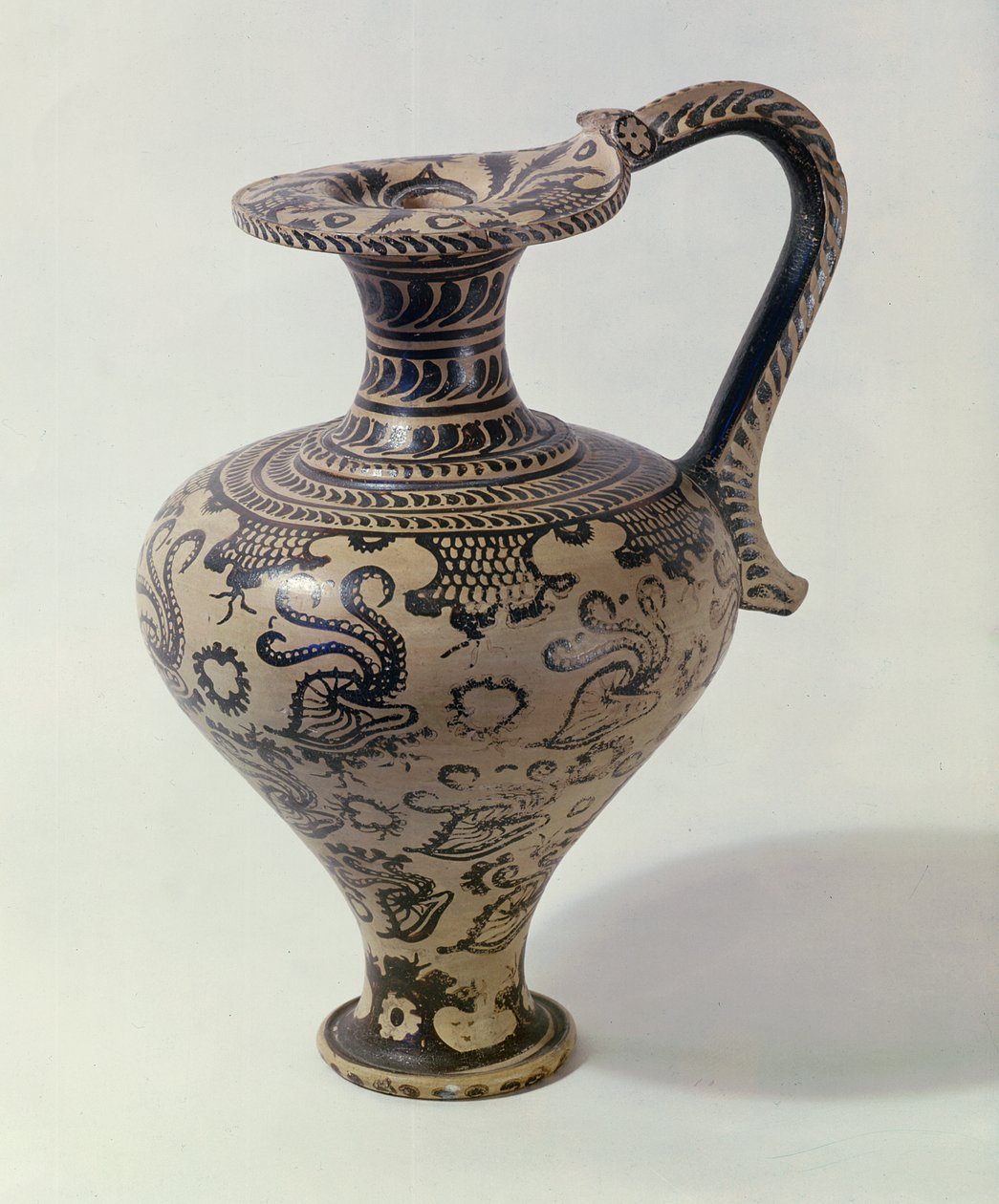 Oenochoe med en marin dekoration (keramik) av Minoan