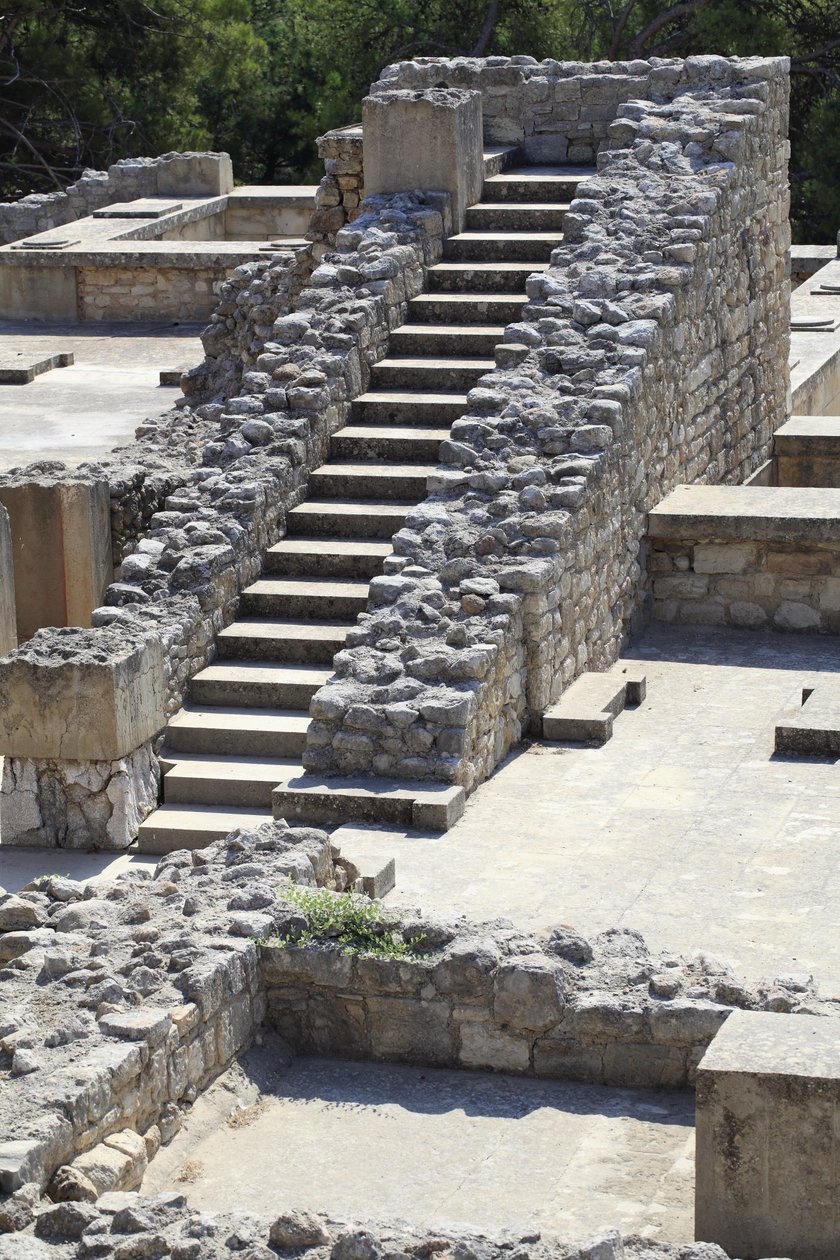 Orientalisk del av kungen Minos palats i Knossos mellan drottningen megaron och centraldomstolen. Kreta. 1600-1450 f.Kr av Minoan
