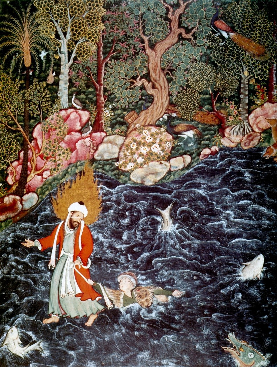 Profeten Elia räddade prins Noor Ad-Dahr, 1562–1577. av Mir Sayyid Ali