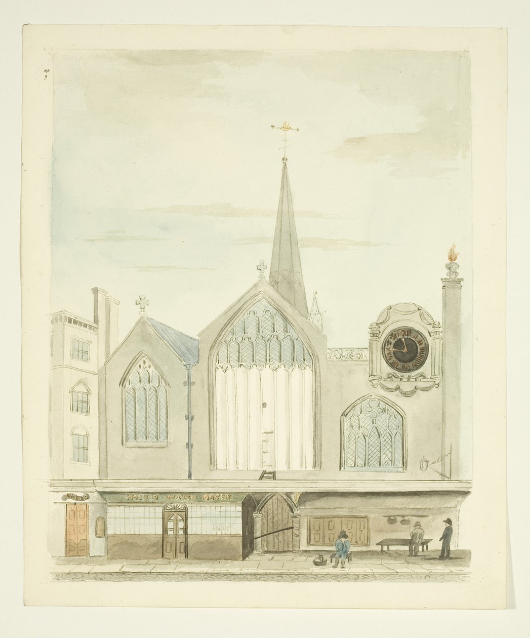 Kopia av en teckning av Old Christ Church av Miss Martha Bird