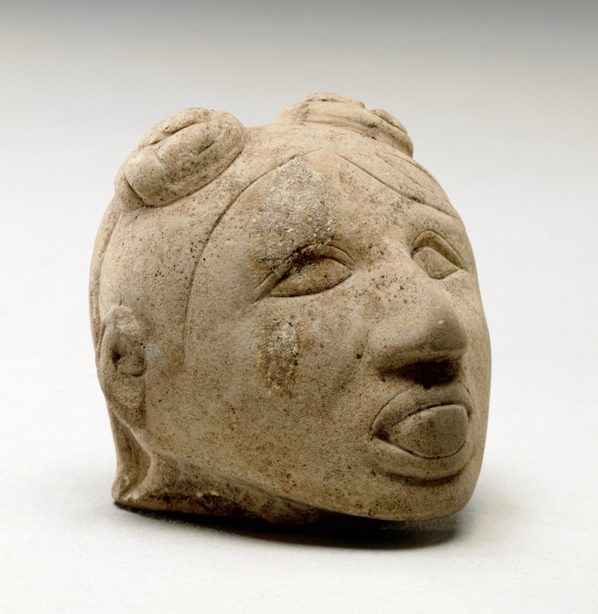 Manligt huvud, Natchez, 1200-1500 av Mississippian culture