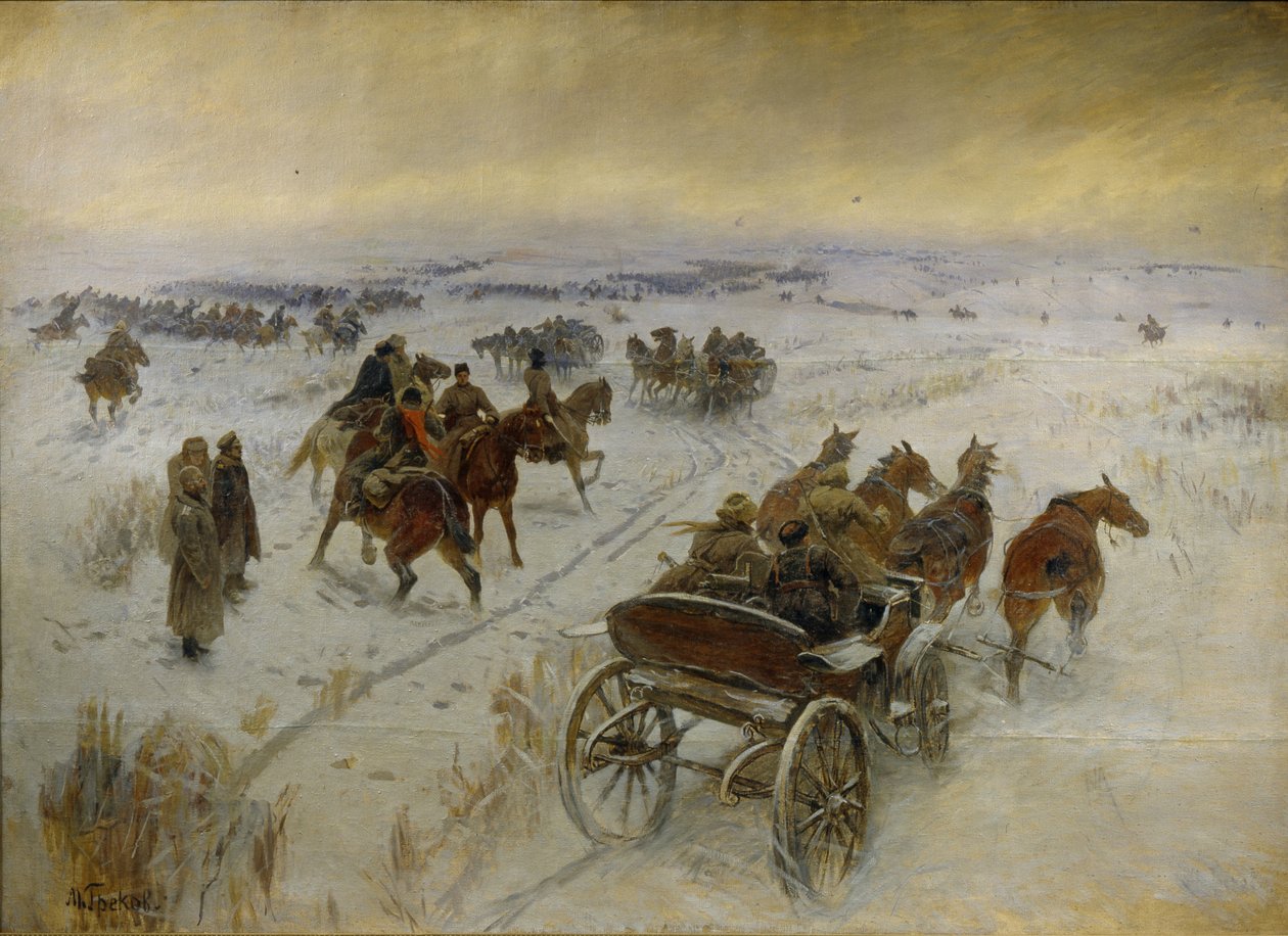 Slaget vid Yegorlykskaya, 1928-1929 av Mitrofan Borisovich Grekov