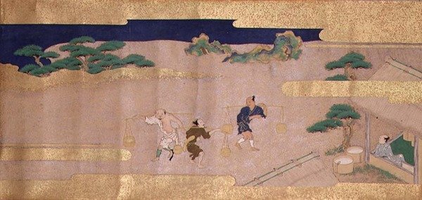 Tales of Bunsho (bläck, färg och guld på papper) av Mitsuyoshi Tosa
