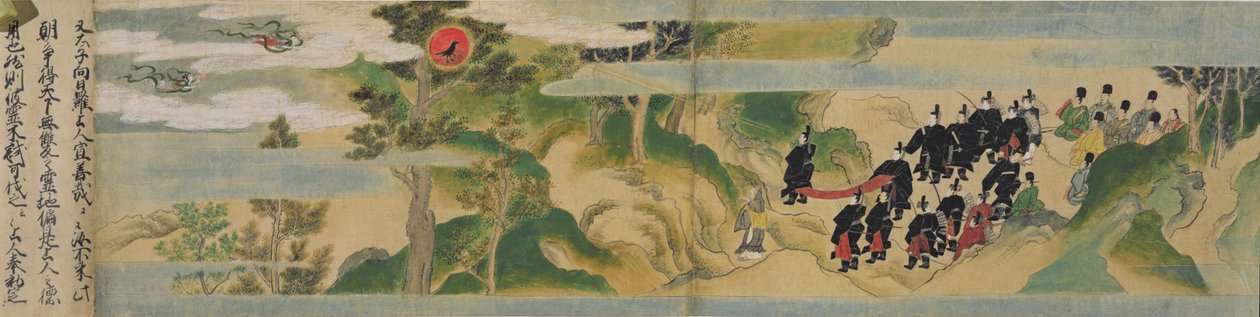 Historien om grundandet av Geppoji-templet, Muromachi-perioden, ca 1495 (bläck, färg och guld på papper) av Mitsuyoshi Tosa