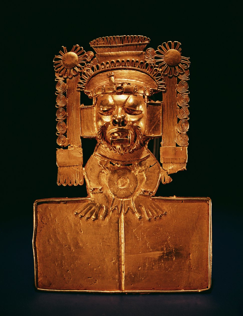 Gud Xipe Totecs bröstkorg (guld) av Mixtec