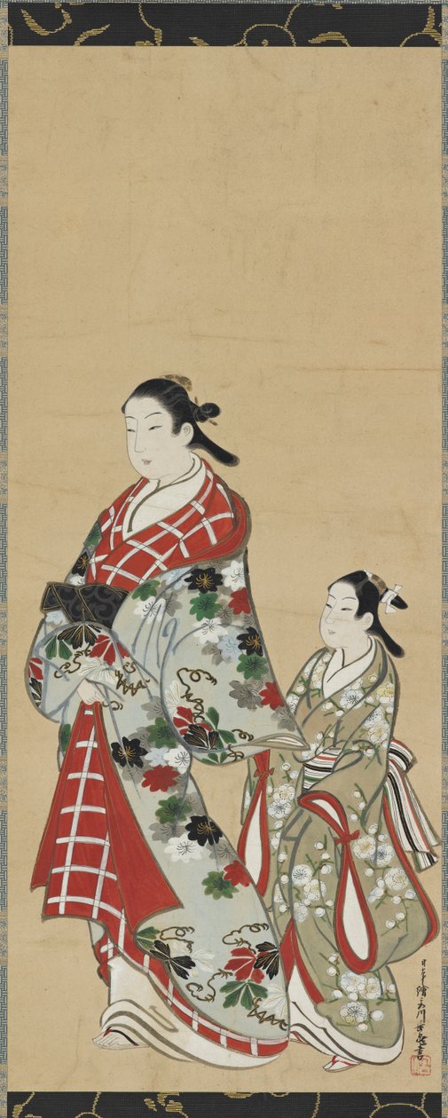 Yudokoro plan d att r tur rs dy skallig, Edo Pelliot d, 1615-1868. av Miyagawa Choki