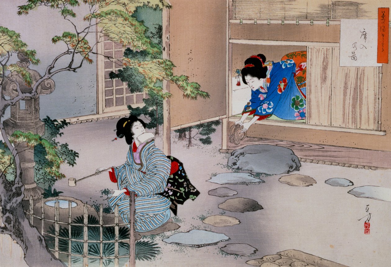 Ingången till terummen, c1886-1908 av Mizuno Toshikata