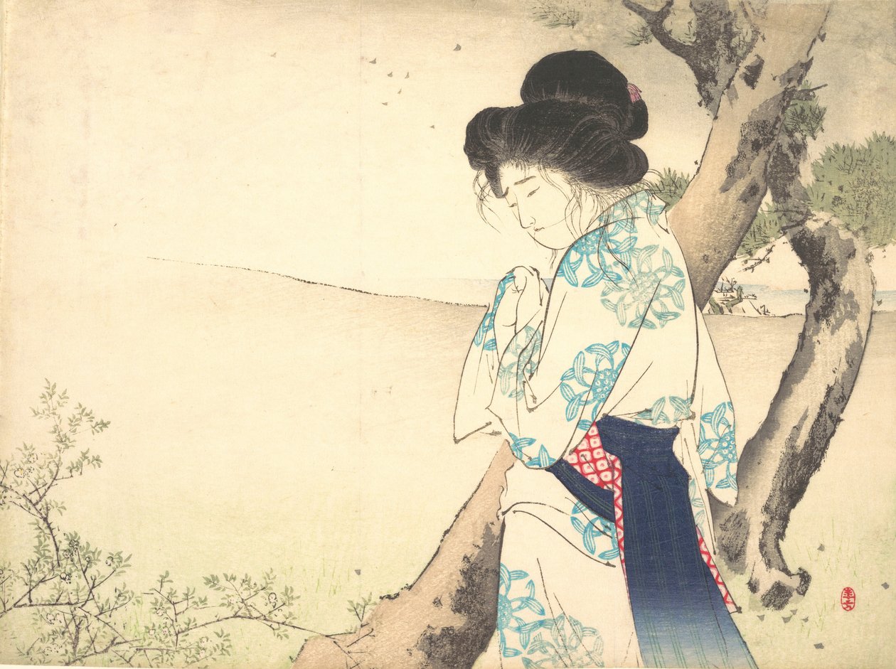 The Mad Woman of Yawata Yawata no kyojo from kuchie frontispiece of a novel, ca. 1905. av Mizuno Toshikata