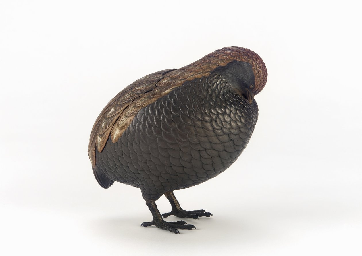 Rökelseask i form av en vaktel, en i ett par, Tokyo, Edo-period (keramik) av Mochizuki Hanzan