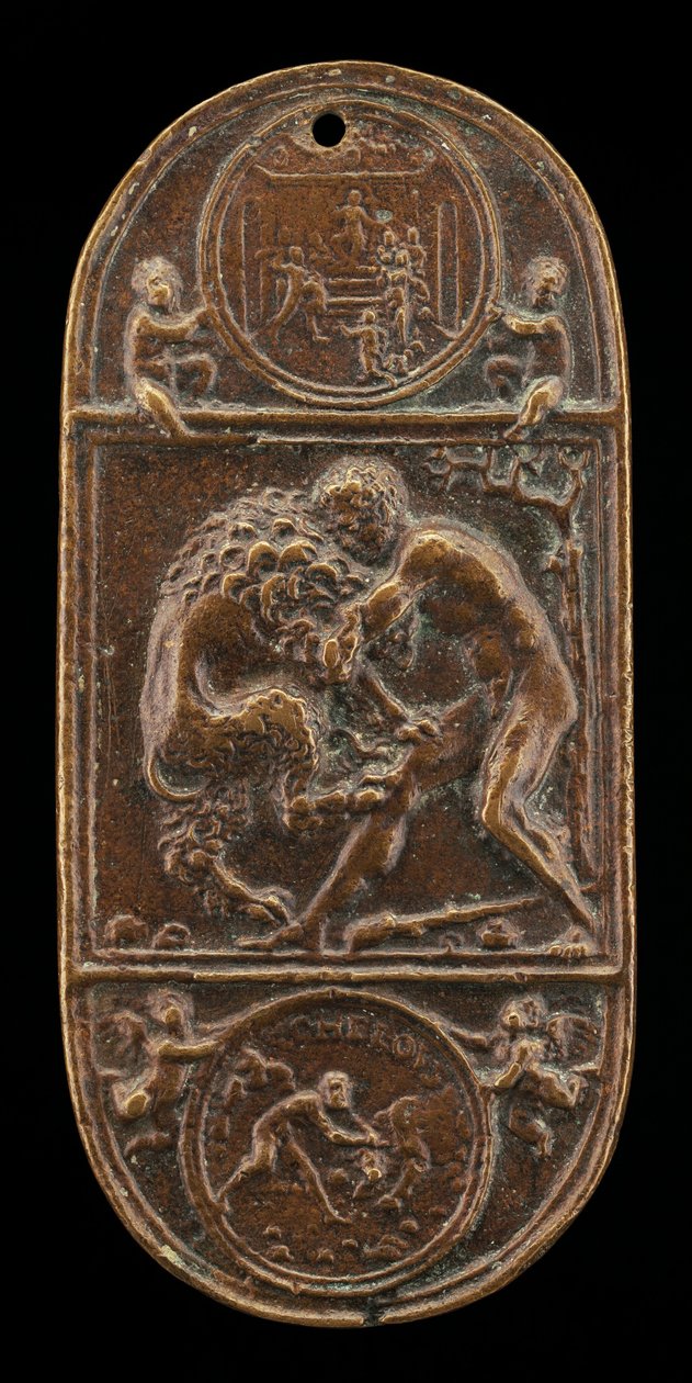 Hercules and the Nemean Lion, sent 1400-tal - tidigt 1500-tal. av Moderno
