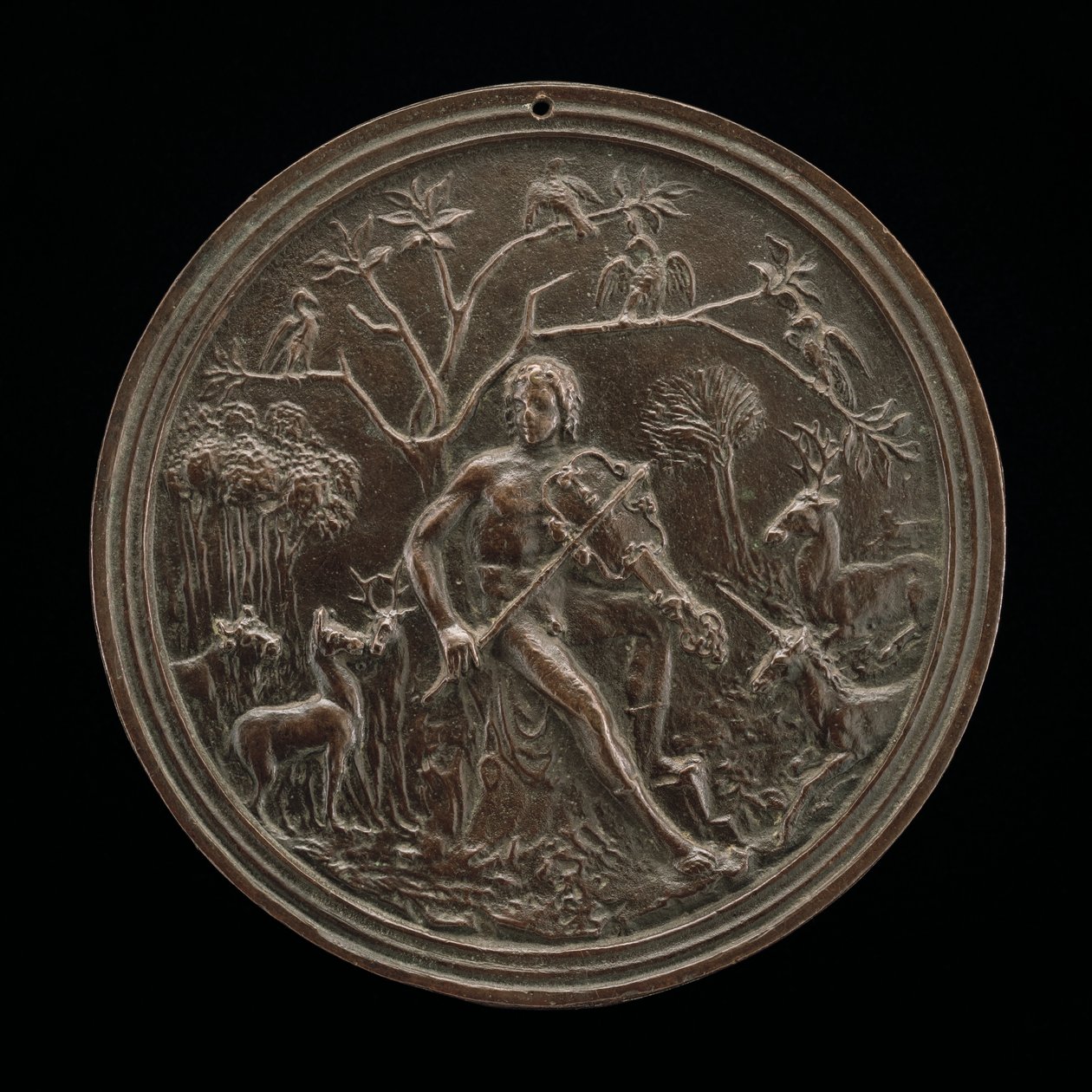 Orpheus Playing to the Animals, sent 1400-tal - tidigt 1500-tal. av Moderno