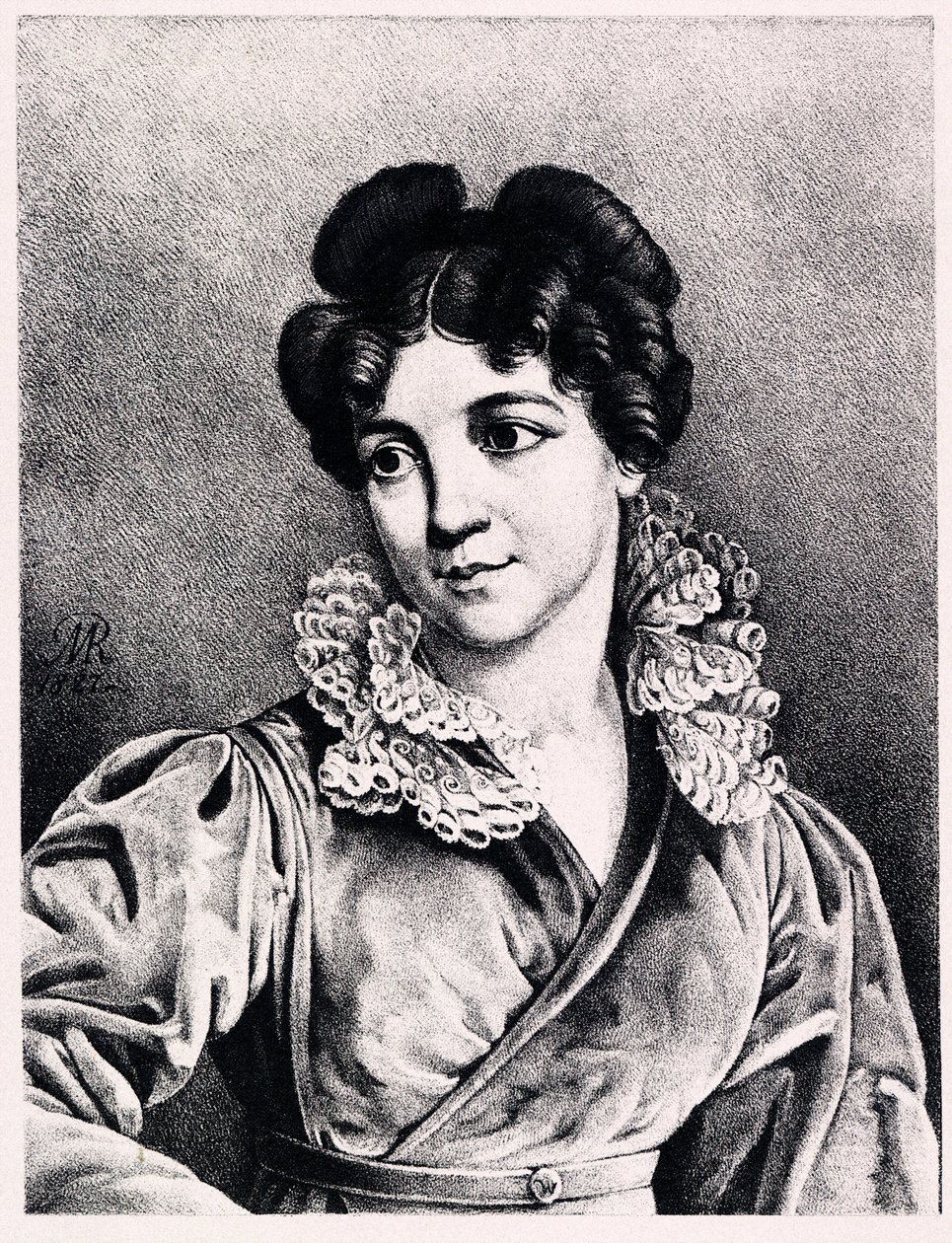 Porträtt av grevinnan Praskovya Petrovna Kutaisova 1784-1870, 1827 av Modest Dmitryevich Rezvoy
