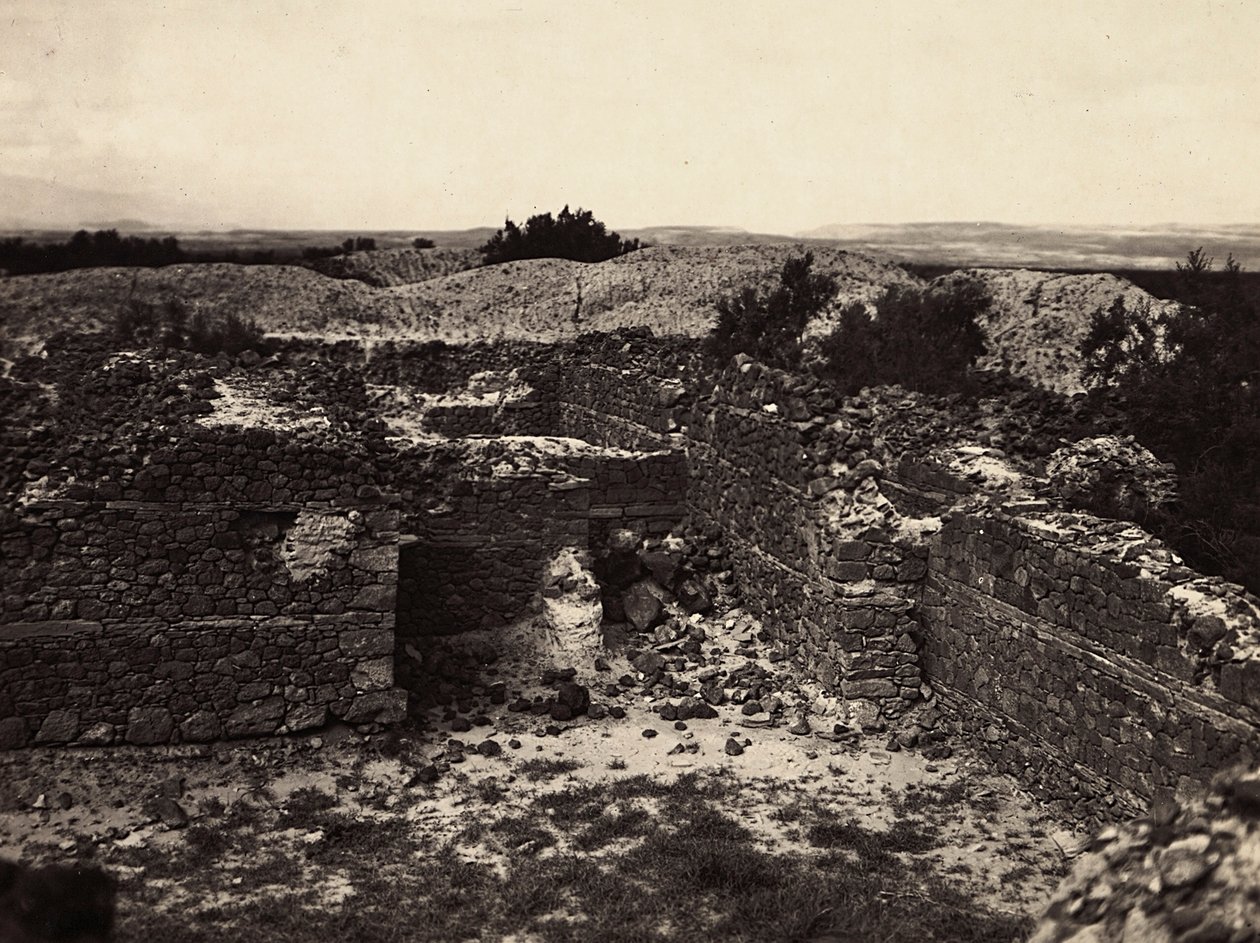 Att bygga ett imperium i den fascistiska tidsåldern: Axum-ruinerna av Solens tempel i Adulis, 1936-05-09 (s/v foto) av Modestino Baldinetti