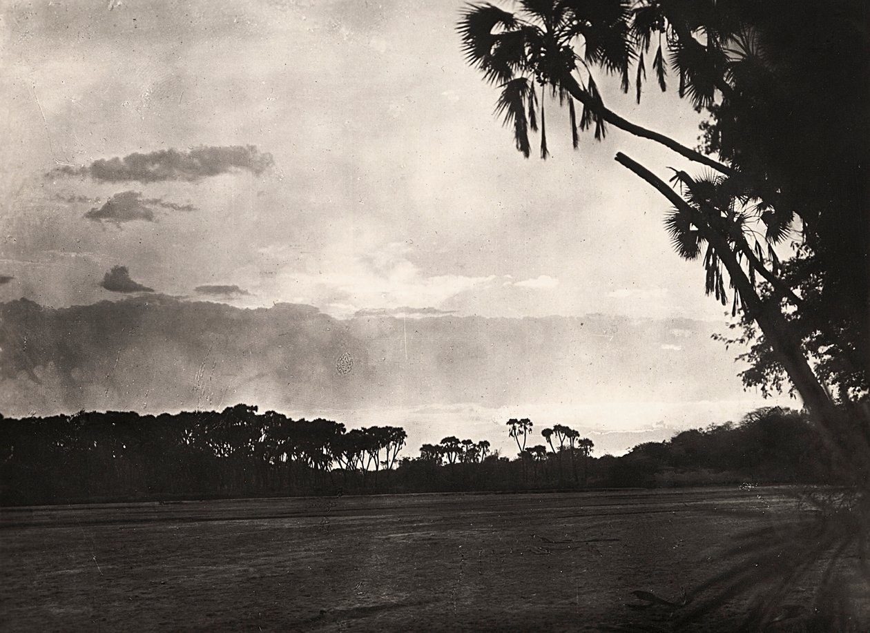 Att bygga ett imperium i den fascistiska tidsåldern: solnedgång på Gasc, 1936-05-09 (s/v foto) av Modestino Baldinetti