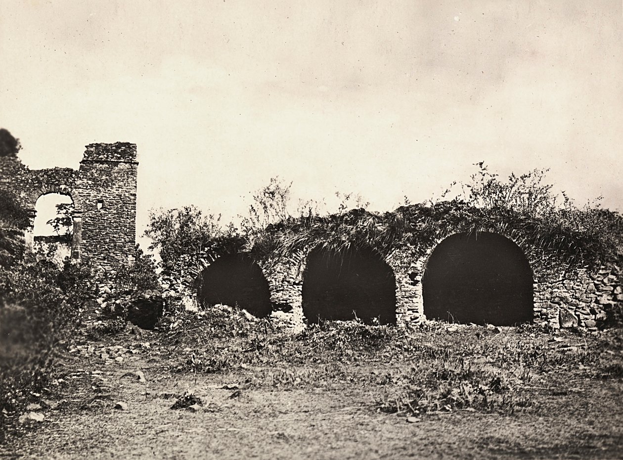 Att bygga ett imperium i den fascistiska tidsåldern: lejonens dike i kung Fasiladas slott i Gondar, Etiopien, 1936-05-09 (s/v foto) av Modestino Baldinetti