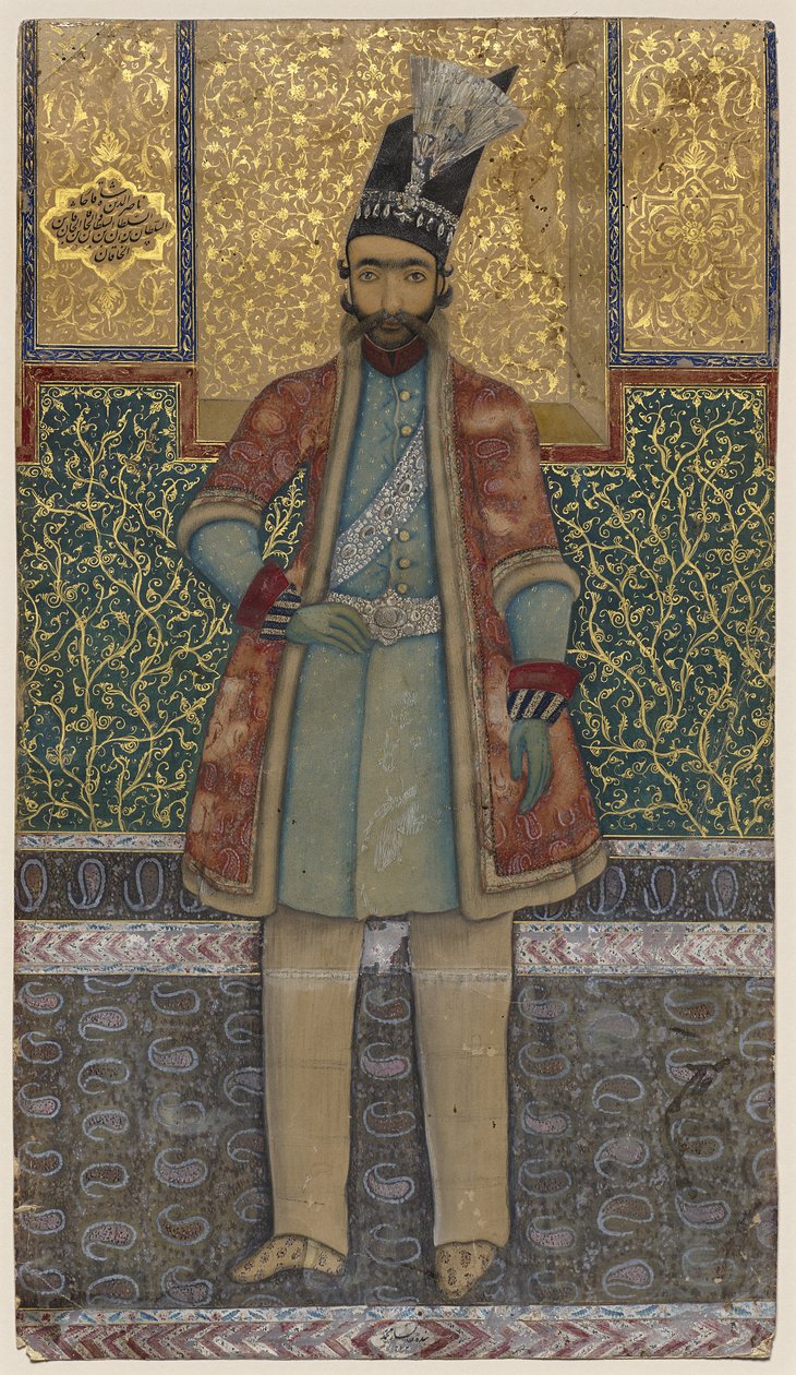 Porträtt av Nâsir-od-din Shah av Mohammed (attr.to) Esfahani