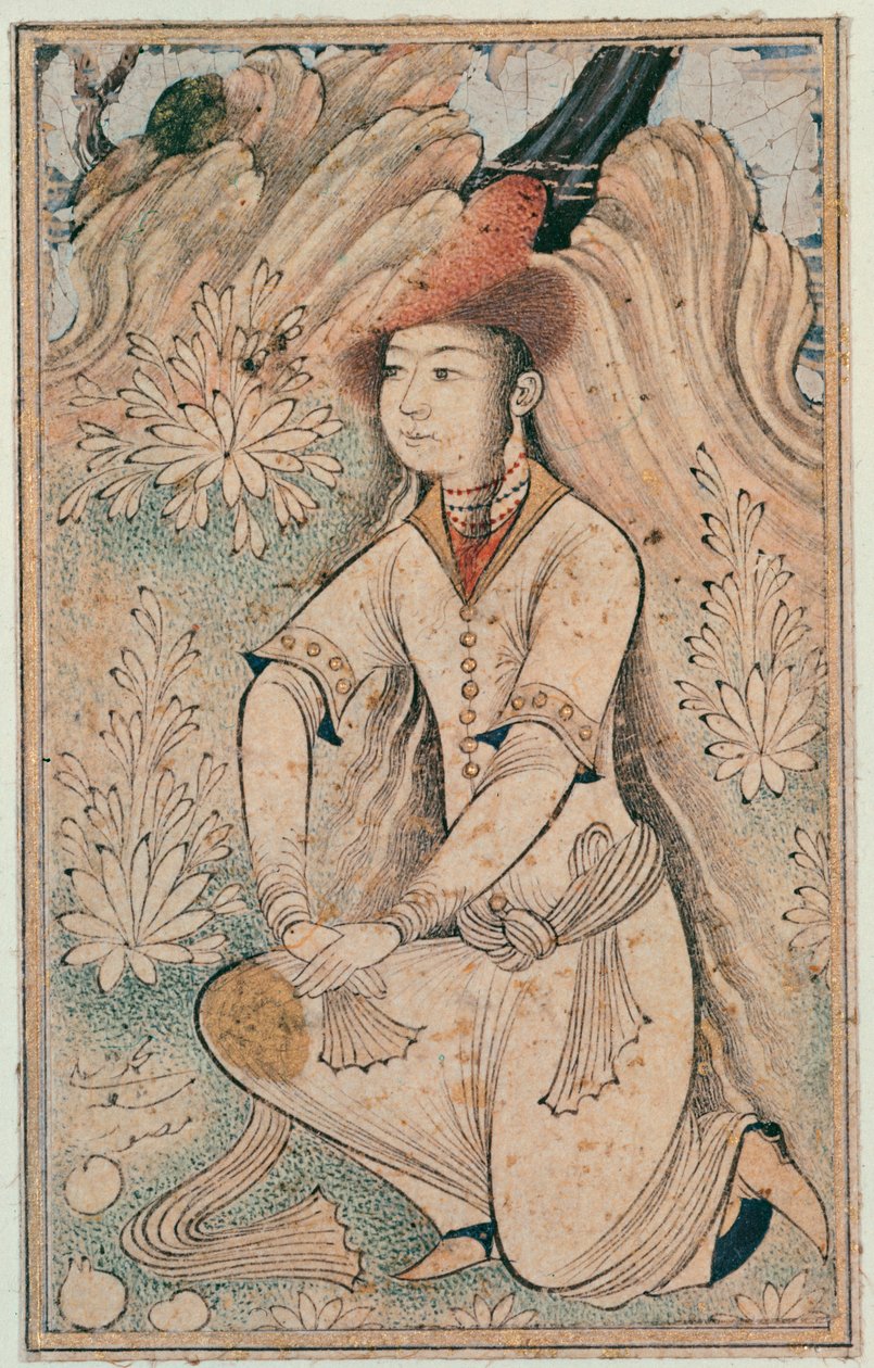 Flicka med en pälshuva, Qazvin School, Safavid Dynasty av Mohammedi