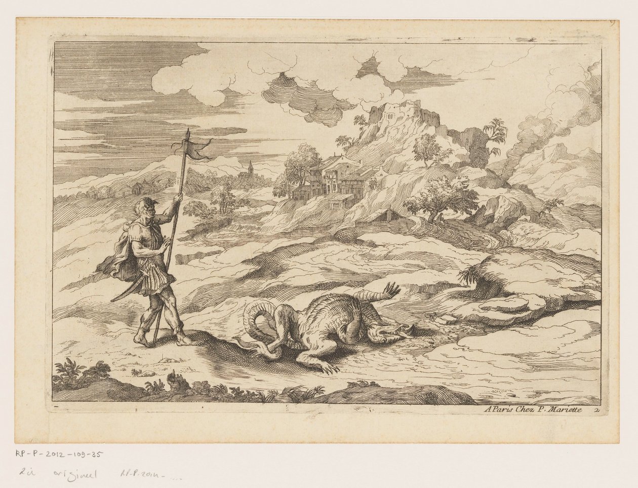 Landskap med George och draken Landskap efter Titian (serietitel) av Moise Jean Baptiste Fouard