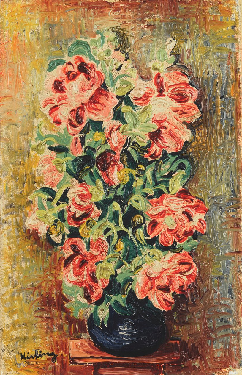 Bukett av pioner; Le Bouquet de Pivoines, ca 1930 (olja på duk) av Moise Kisling