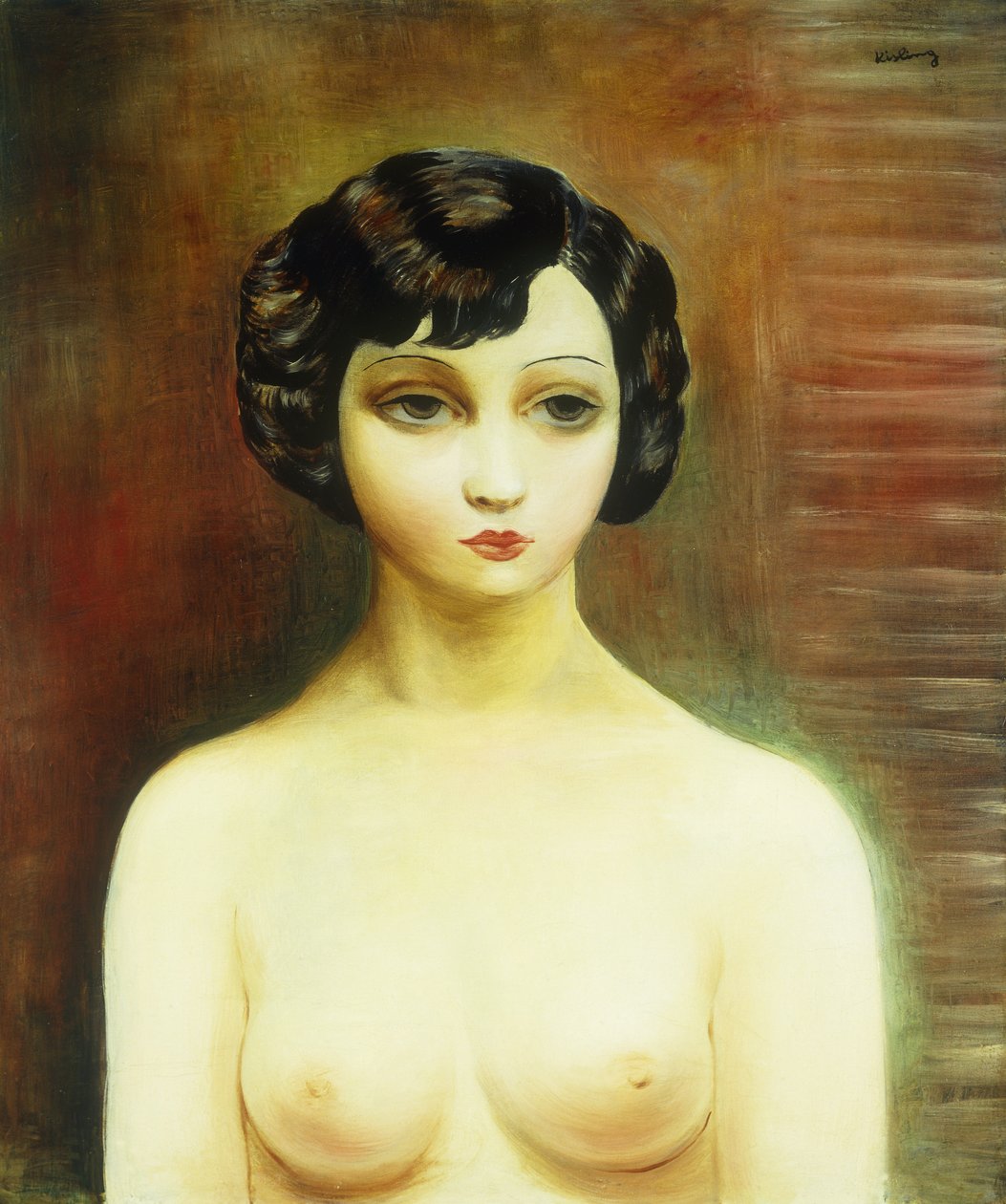 Byst av en ung kvinna; Buste de Jeune Femme av Moise Kisling