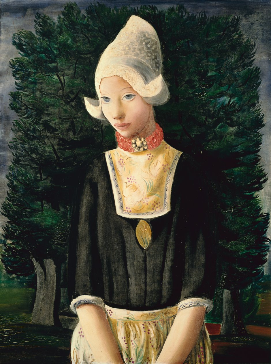 Holländsk kvinna (olja på duk) av Moise Kisling