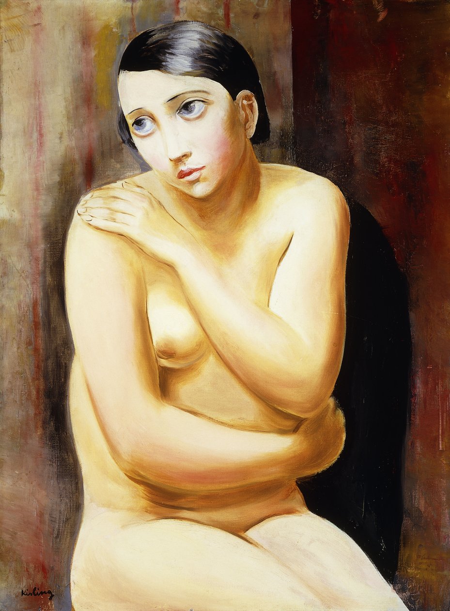 Naken kvinna sittande; Femme Nue Assise av Moise Kisling