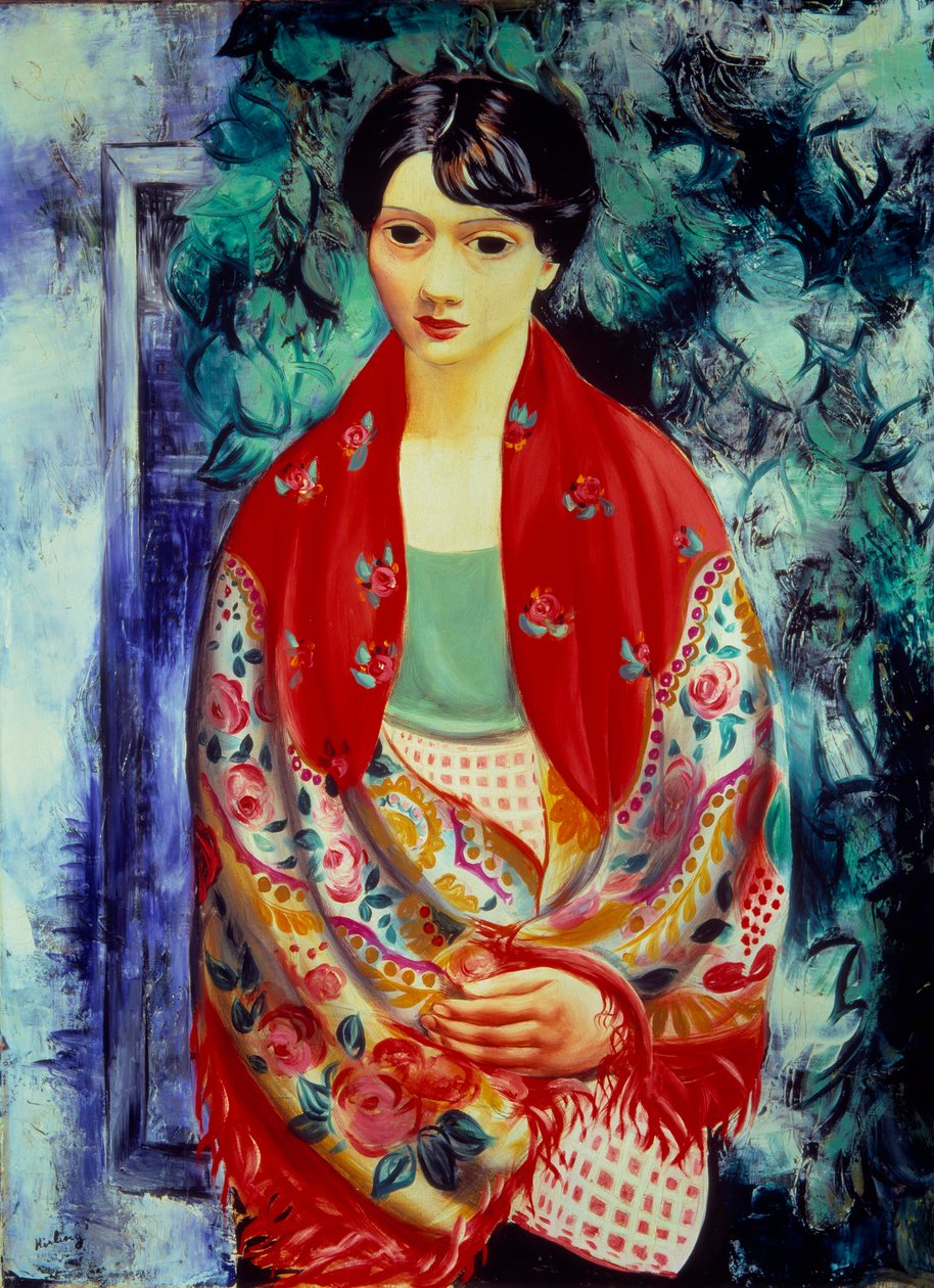 Polsk flicka, 1900-tal (olja på duk) av Moise Kisling