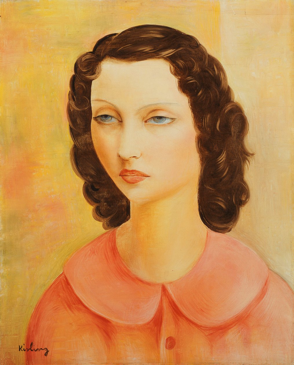 Porträtt av en ung flicka; Moise Kisling (1891-1953) av Moise Kisling
