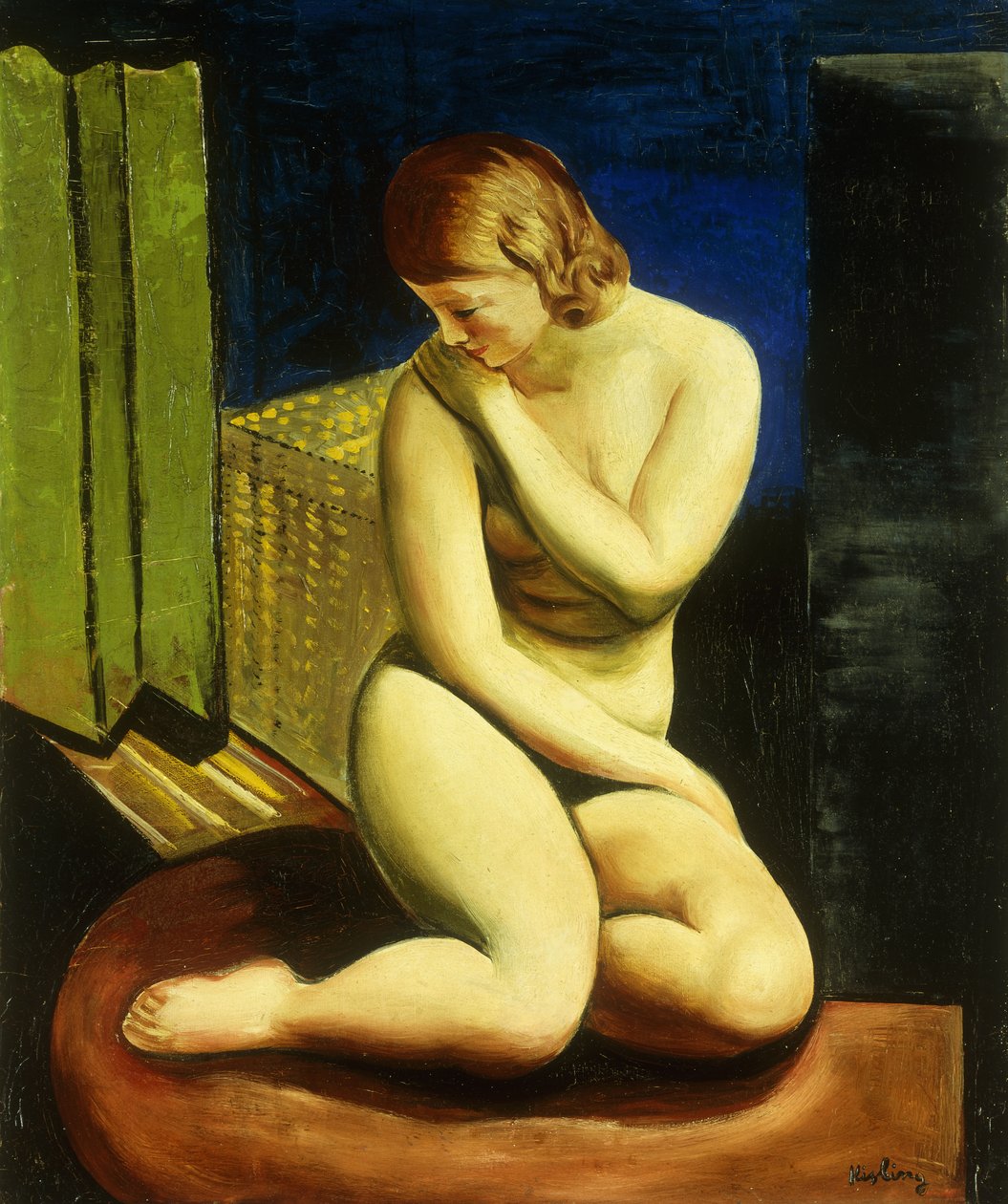 Sittande kvinnlig nakenbild; Femme Nue Assise av Moise Kisling