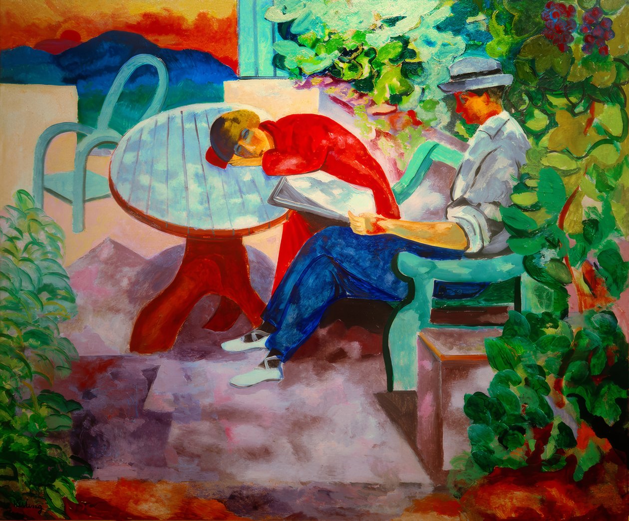 Siesta i Saint-Tropez (Kisling med Renée) av Moise Kisling